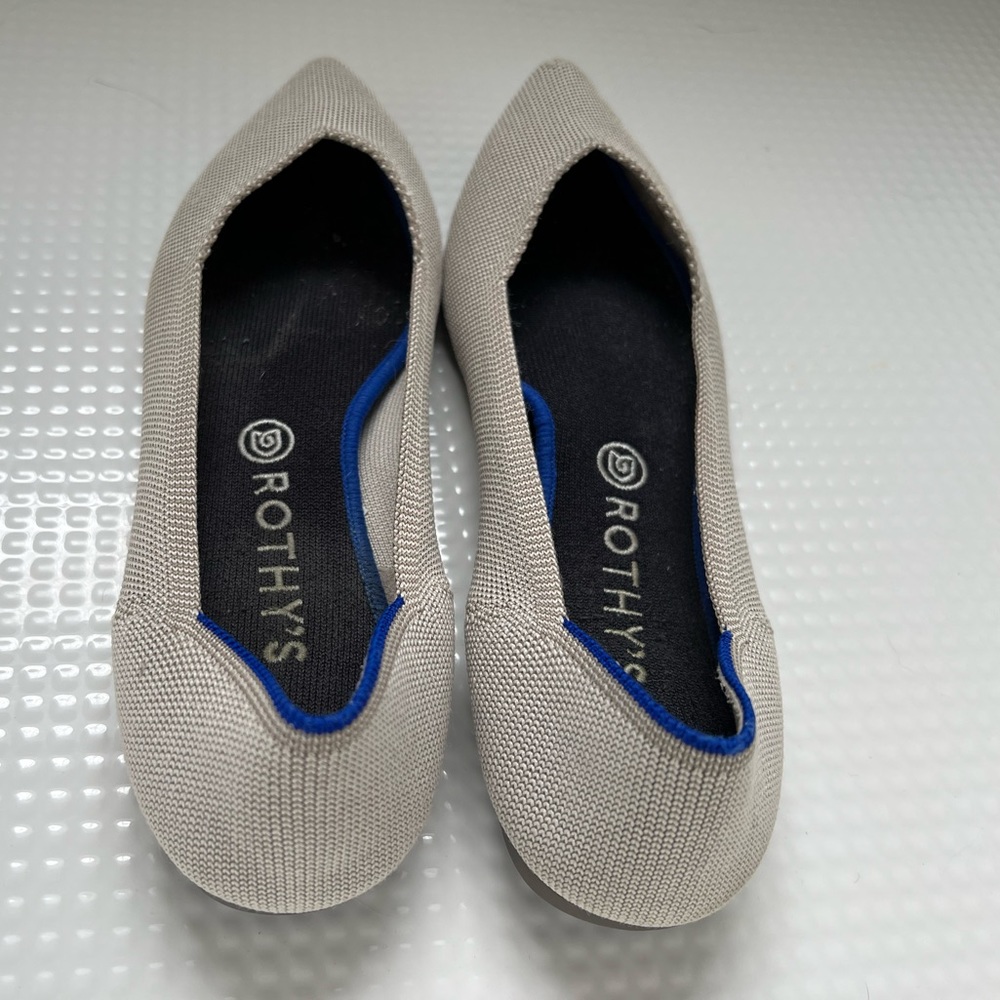 Rothy’s Pointed Toe Flat - Retired Light Gray Birdseye - Women’s 11 - Picture 2 of 5
